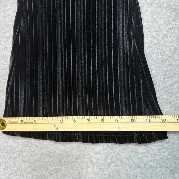 Wild Fable Pants WMNS S Black Velvet Velour Pleated High Waist Flared Pull On - Picture 11 of 11